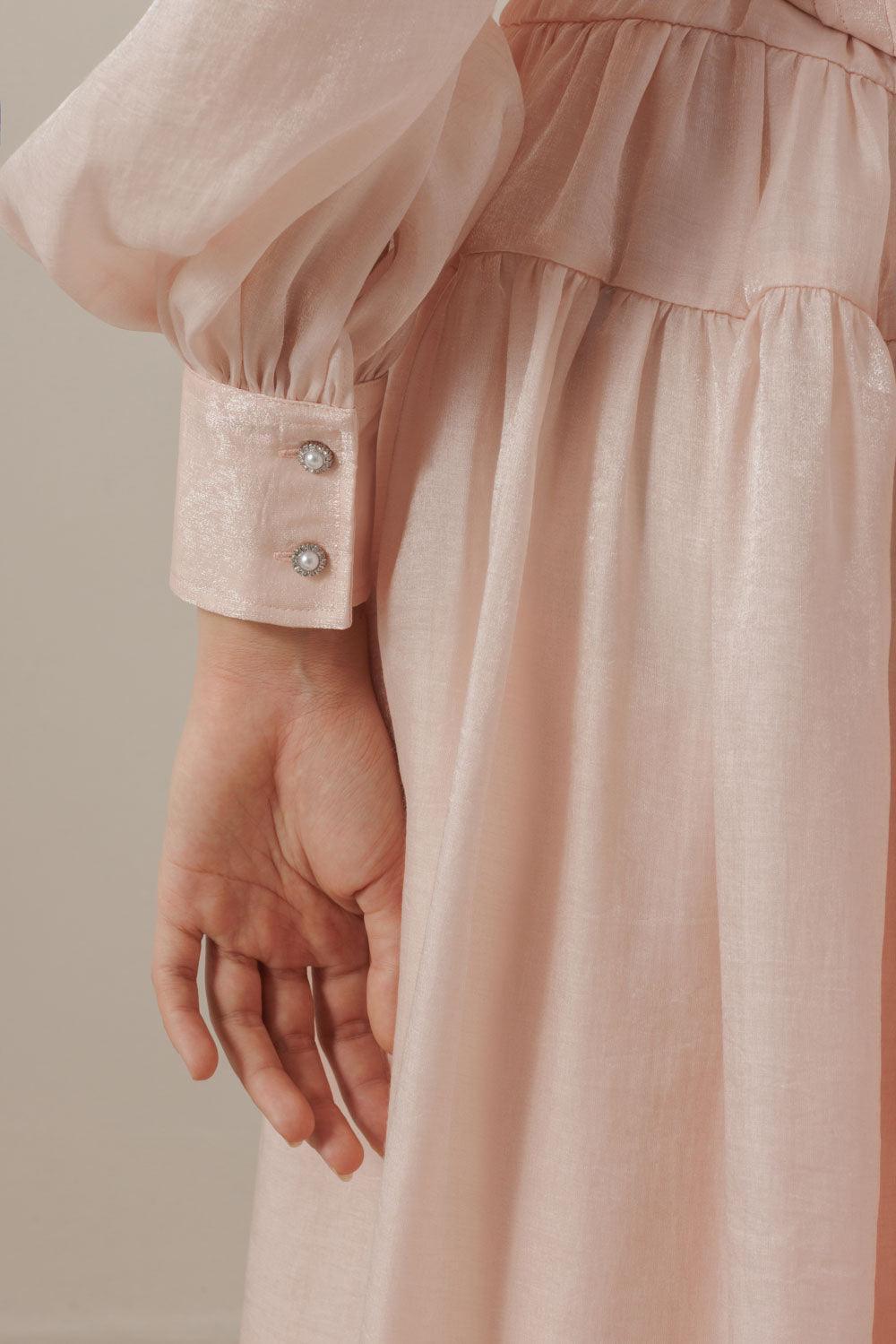 Fiorella Bodycon Curved Neck Organza Top - MEAN BLVD