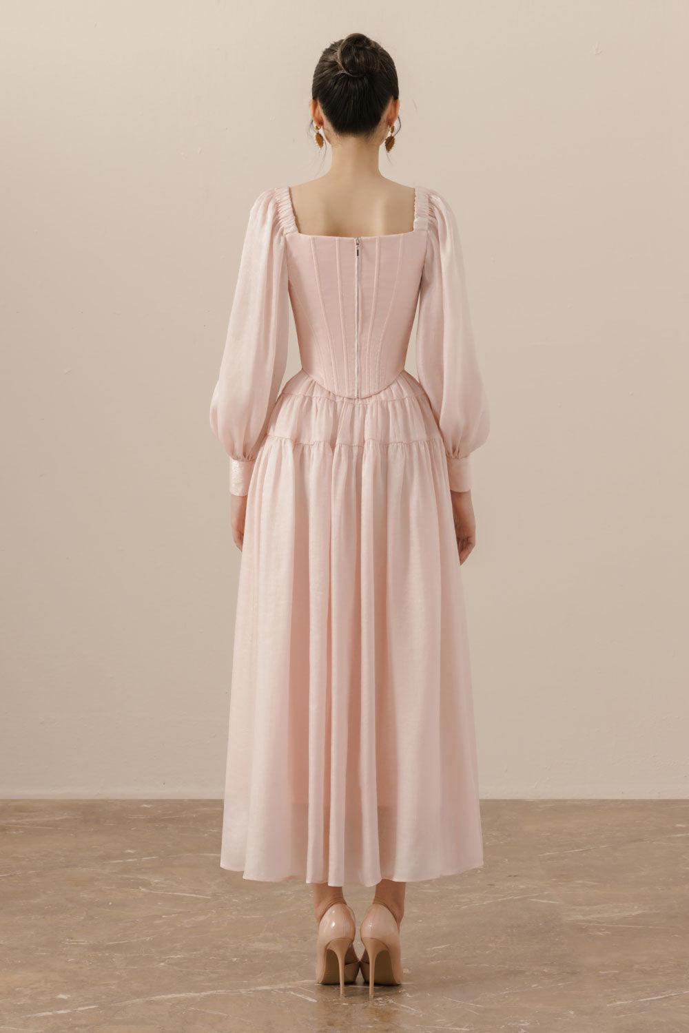 Fiorella Bodycon Curved Neck Organza Top - MEAN BLVD