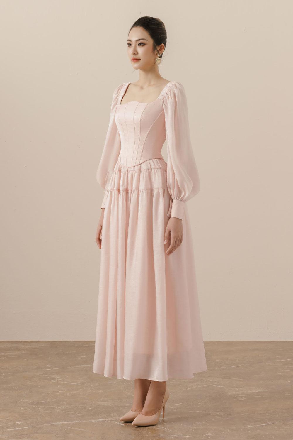 Fiorella Bodycon Curved Neck Organza Top - MEAN BLVD