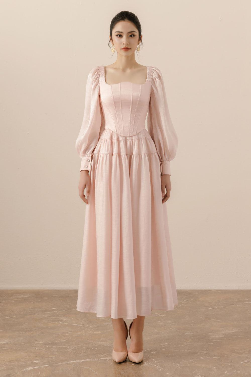 Fiorella Bodycon Curved Neck Organza Top - MEAN BLVD