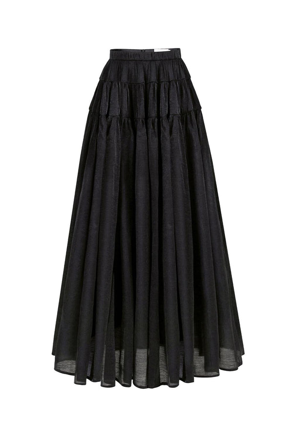 Fiorella Gathered Draped Organza Maxi Skirt - MEAN BLVD