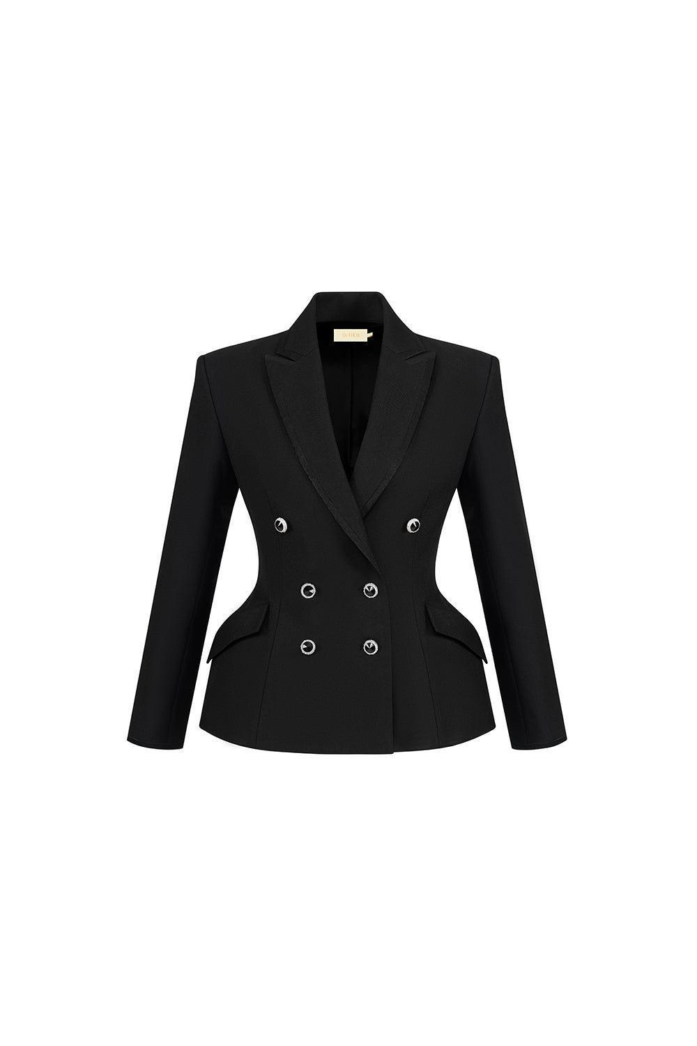 Fiorella Peplum Double Breasted Polycotton Blazer - MEAN BLVD