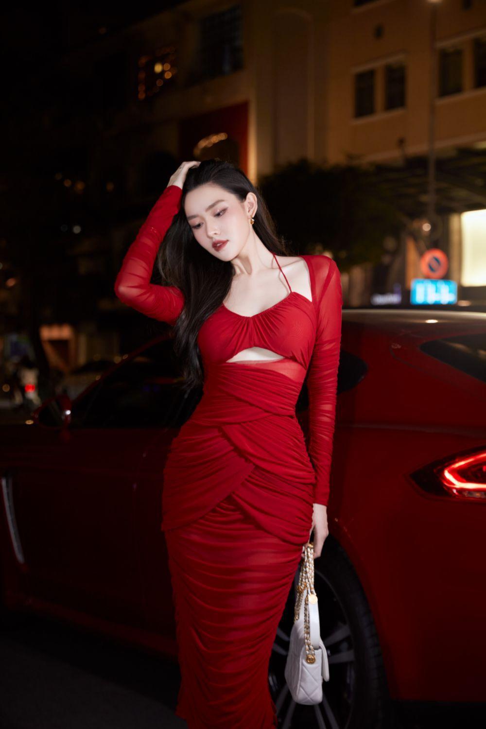 Fiori Bodycon Long Sleeved Mesh Ankle Midi Dress - MEAN BLVD