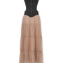 First Love Tiered Gathered Mesh Maxi Skirt - MEAN BLVD