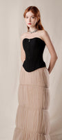 First Love Tiered Gathered Mesh Maxi Skirt - MEAN BLVD