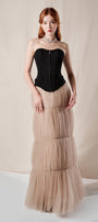 First Love Tiered Gathered Mesh Maxi Skirt - MEAN BLVD