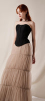 First Love Tiered Gathered Mesh Maxi Skirt - MEAN BLVD
