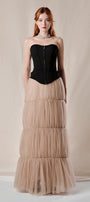 First Love Tiered Gathered Mesh Maxi Skirt - MEAN BLVD