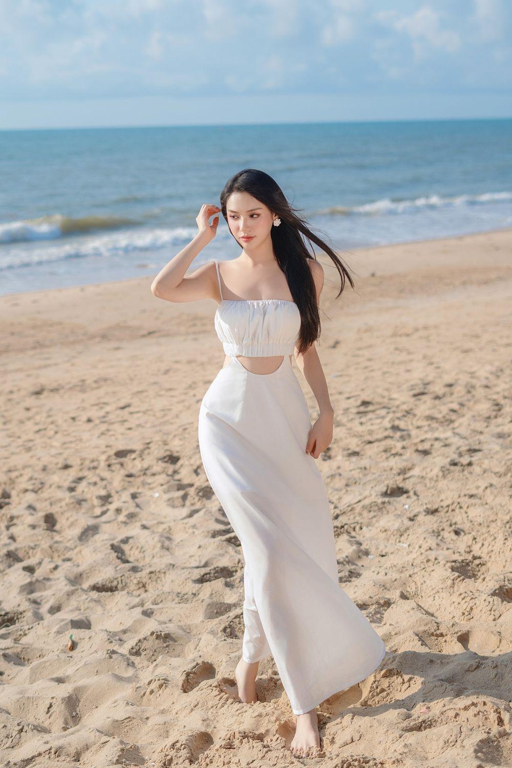 Fleda A-line Cut-Out Linen Silk Ankle Length Dress - MEAN BLVD