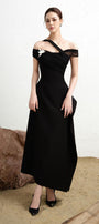 Fleur Asymmetric Diagonal Neck Polycotton Ankle Length Dress - MEAN BLVD