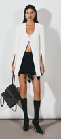 Floral Straight Flower Applique Velvet Mini Skirt - MEAN BLVD