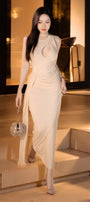 Florence Bodycon Teardrop Cut-Out Mesh Spandex Maxi Dress - MEAN BLVD