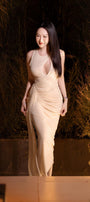 Florence Bodycon Teardrop Cut-Out Mesh Spandex Maxi Dress - MEAN BLVD