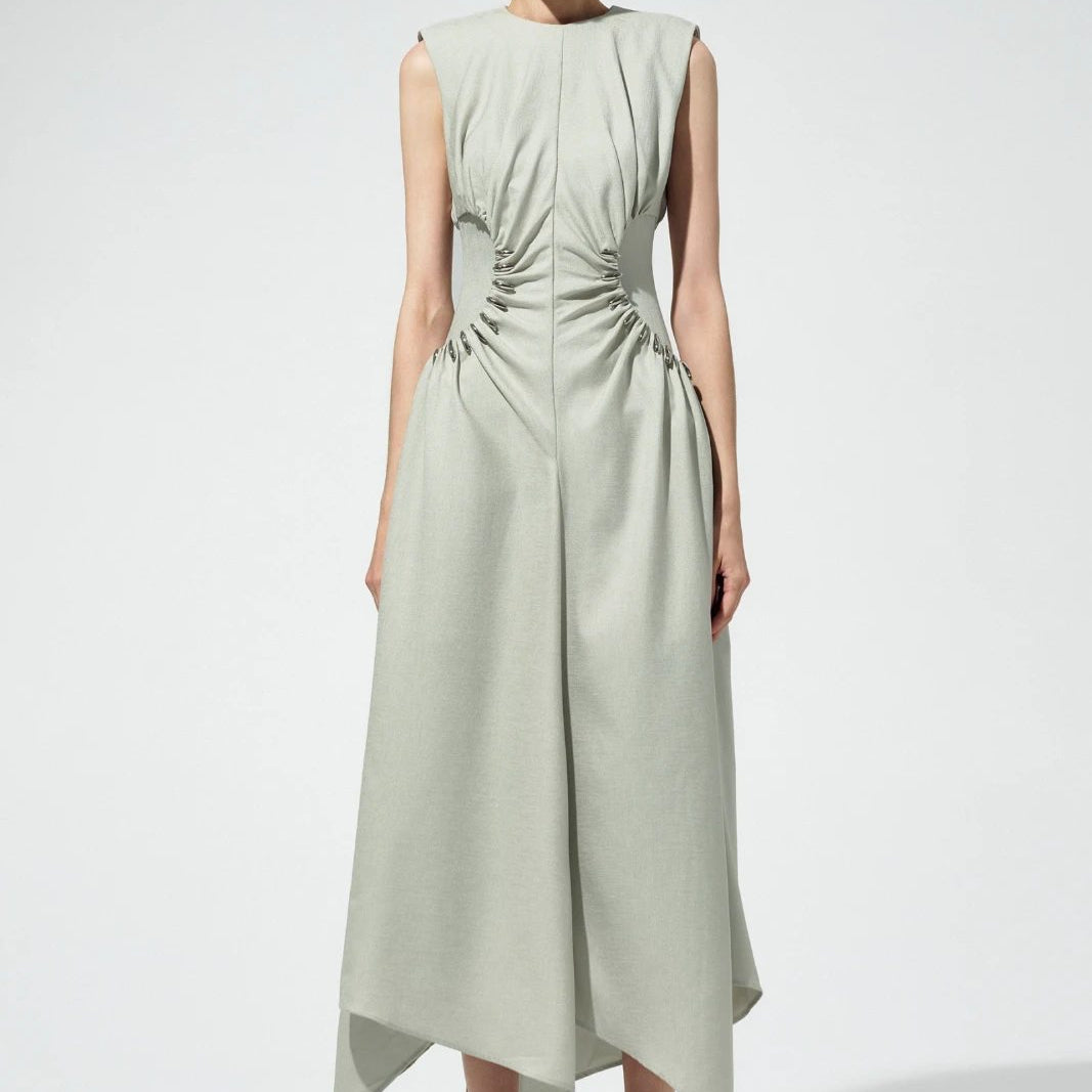 Florence Ruched Waist Midi Dress - MEAN BLVD
