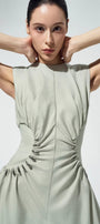 Florence Ruched Waist Midi Dress - MEAN BLVD