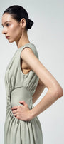 Florence Ruched Waist Midi Dress - MEAN BLVD