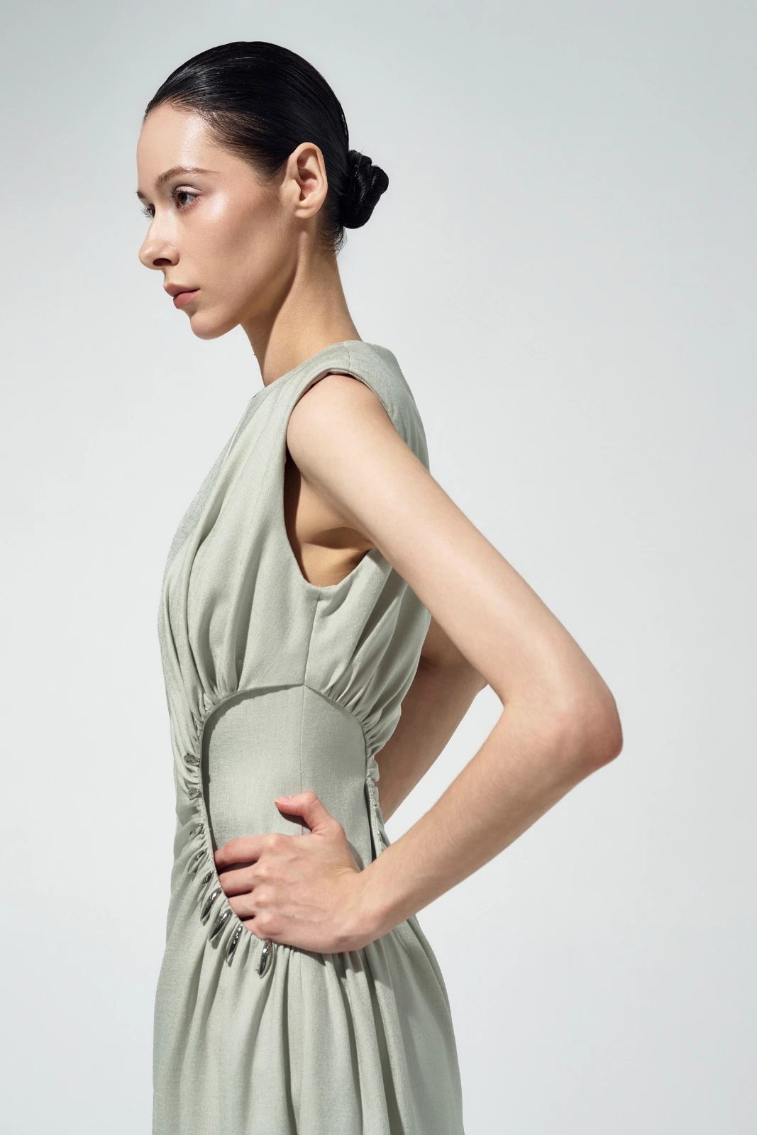 Florence Ruched Waist Midi Dress - MEAN BLVD