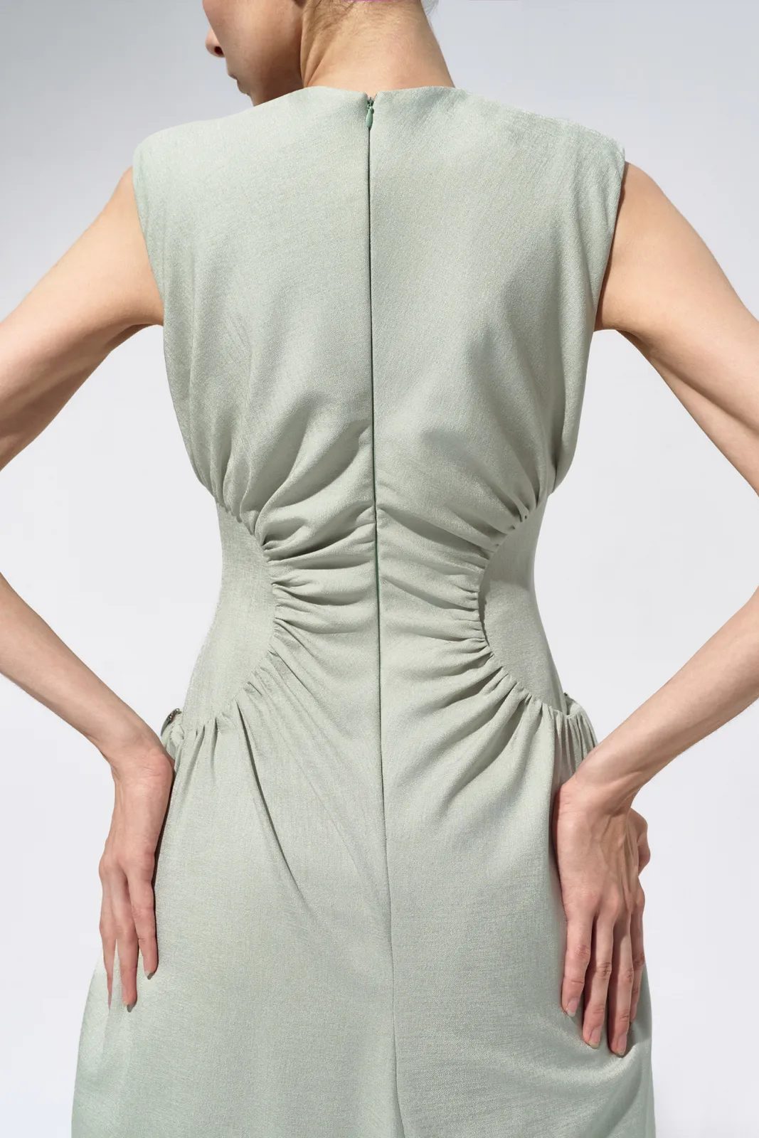 Florence Ruched Waist Midi Dress - MEAN BLVD