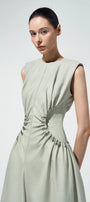 Florence Ruched Waist Midi Dress - MEAN BLVD