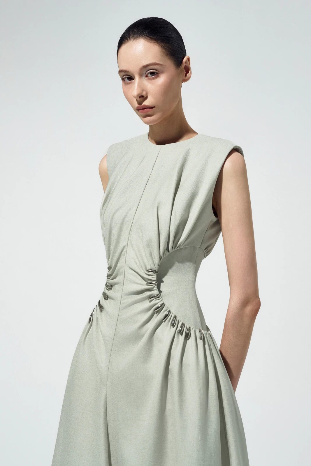 Florence Ruched Waist Midi Dress - MEAN BLVD