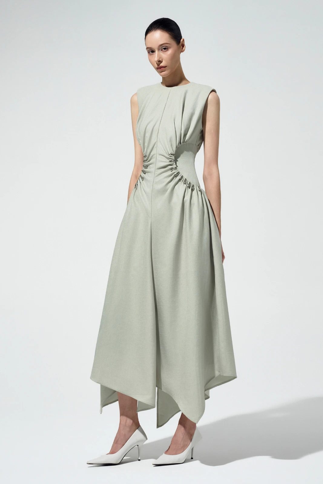 Florence Ruched Waist Midi Dress - MEAN BLVD
