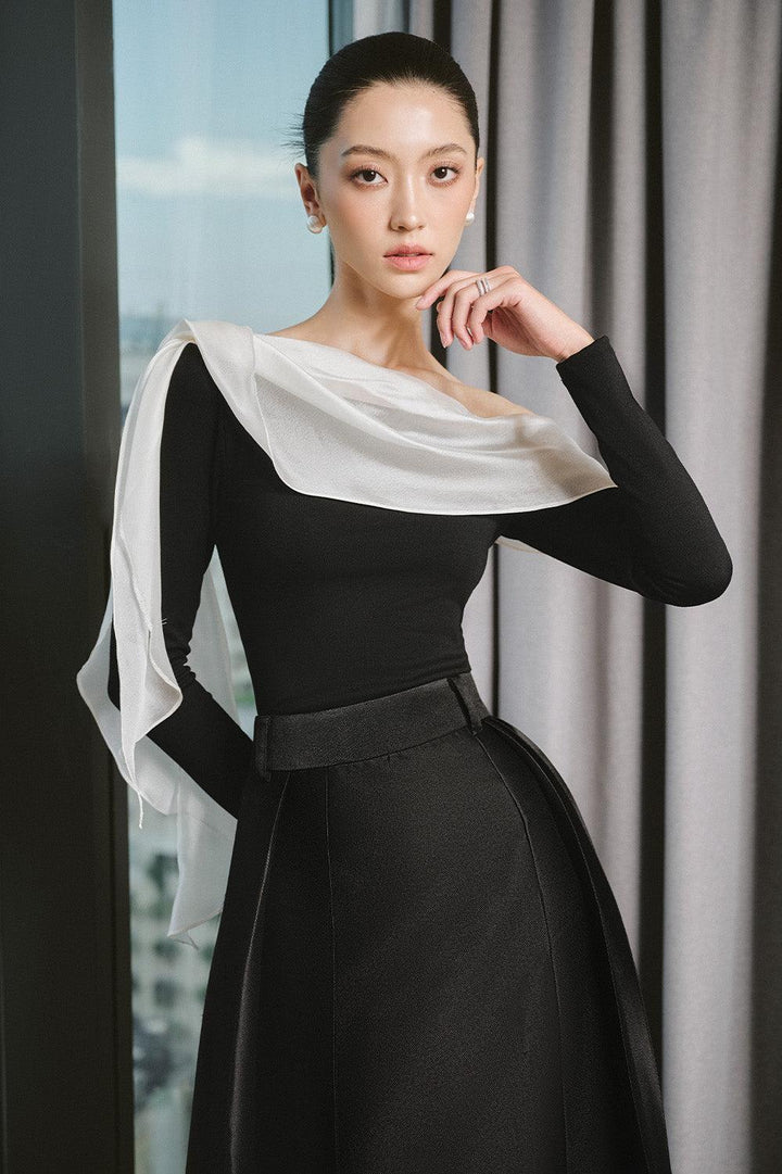 Flow Bodycon Long Sleeved Cotton Spandex Top - MEAN BLVD