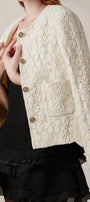 Flower Straight Patch Pocket Lace Jacket - MEAN BLVD