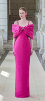 Fortuity Pegged Cold Shoulder Sleeved Jacquard Floor Length Dress - MEAN BLVD