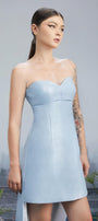 Fountain Strapless Chest Cup Pu Leather High-low Dress - MEAN BLVD