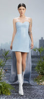 Fountain Strapless Chest Cup Pu Leather High-low Dress - MEAN BLVD