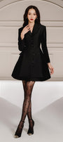 Foxy Fit and Flare Shawl Neck Taffeta Mini Dress - MEAN BLVD