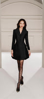 Foxy Fit and Flare Shawl Neck Taffeta Mini Dress - MEAN BLVD