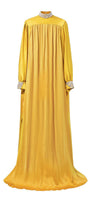 Frances Straight High Neck Silk Floor Length Dress - MEAN BLVD