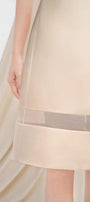 Francesca A-line Round Neck Taffeta Knee-length Dress - MEAN BLVD