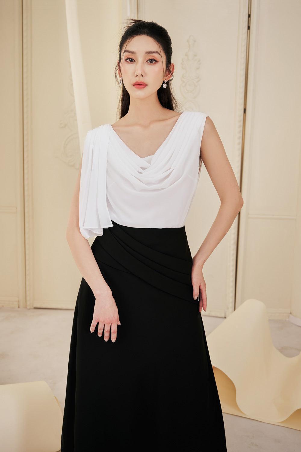 Frankie A-line Pleated Twill Ankle Length Skirt - MEAN BLVD
