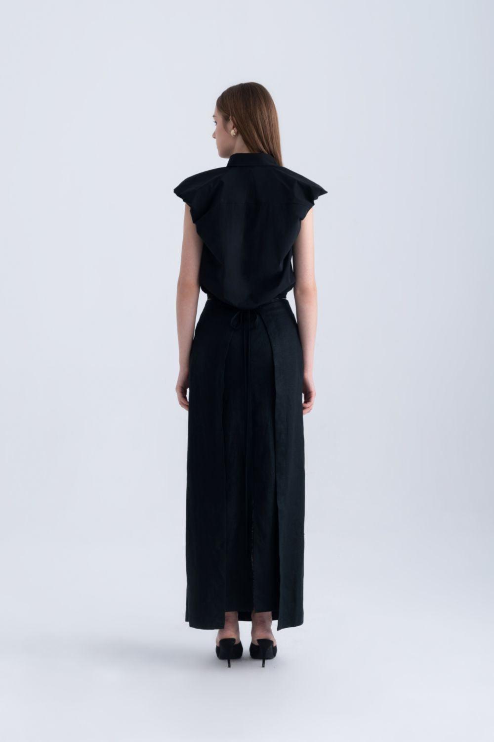 Frankie Cropped Cap Sleeved Silk Shirt - MEAN BLVD