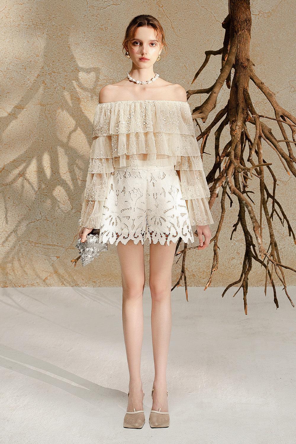 Freya Layered Off-Shoulder Tulle Top - MEAN BLVD
