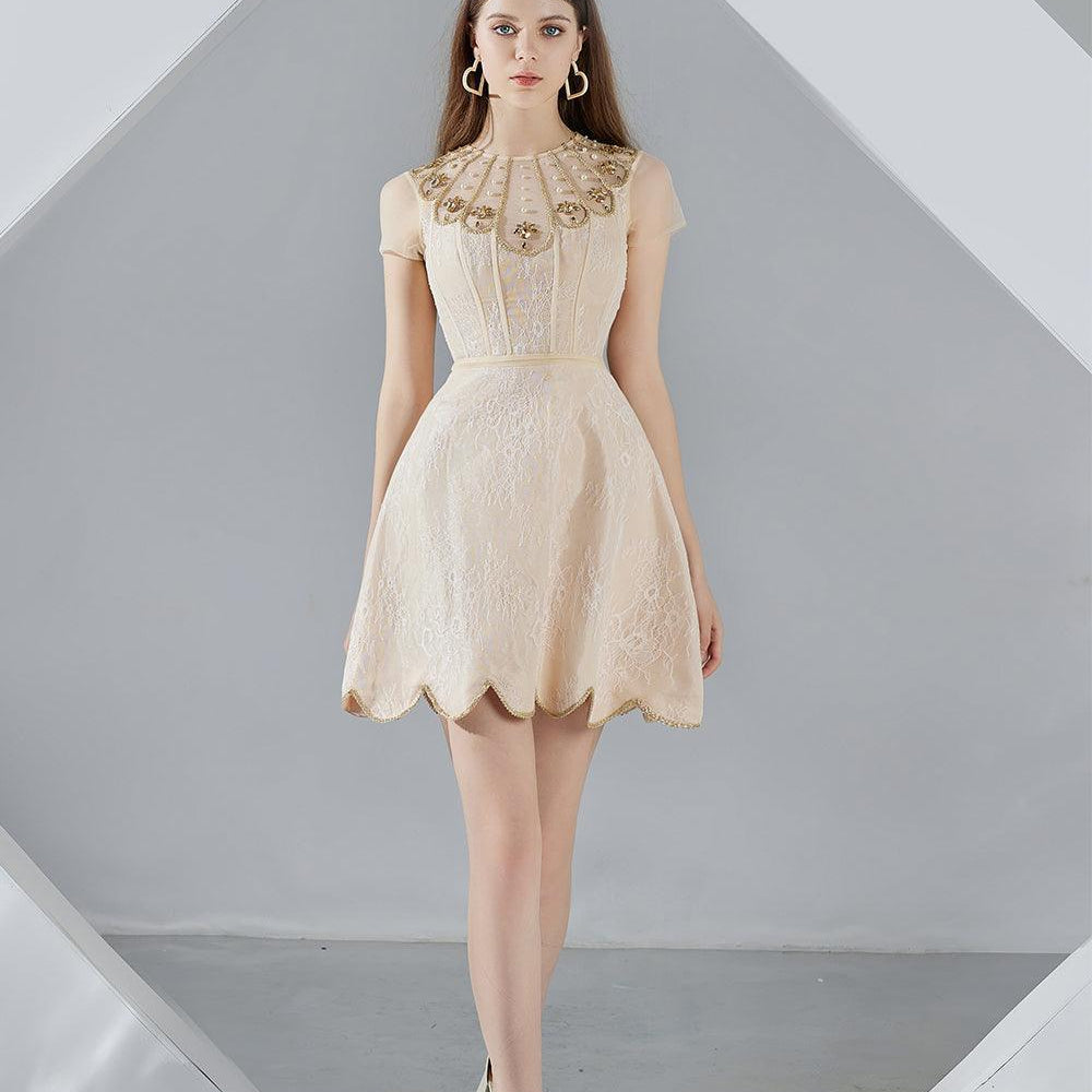 Freyja A-line Short Sleeved Organza Mini Dress - MEAN BLVD
