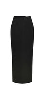 Frost Sheath Back Slit Poly Silk Ankle Length Skirt - MEAN BLVD