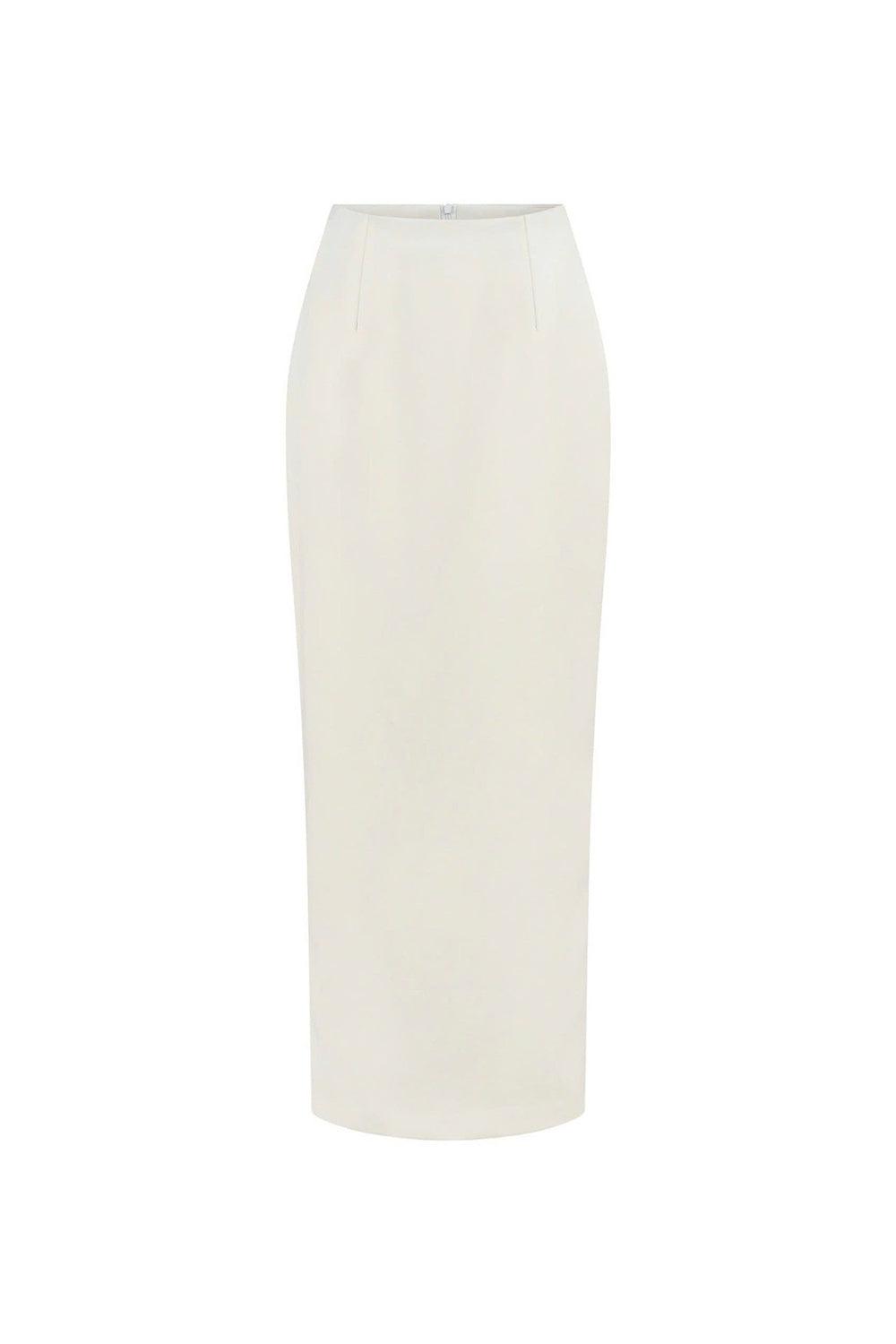 Frost Sheath Back Slit Poly Silk Ankle Length Skirt - MEAN BLVD