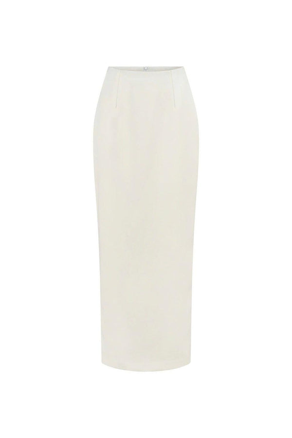 Frost Sheath Back Slit Poly Silk Ankle Length Skirt - MEAN BLVD