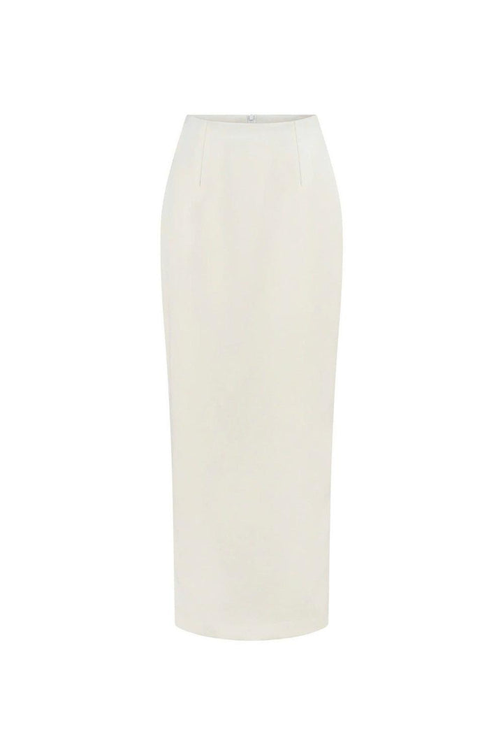 Frost Sheath Back Slit Poly Silk Ankle Length Skirt - MEAN BLVD