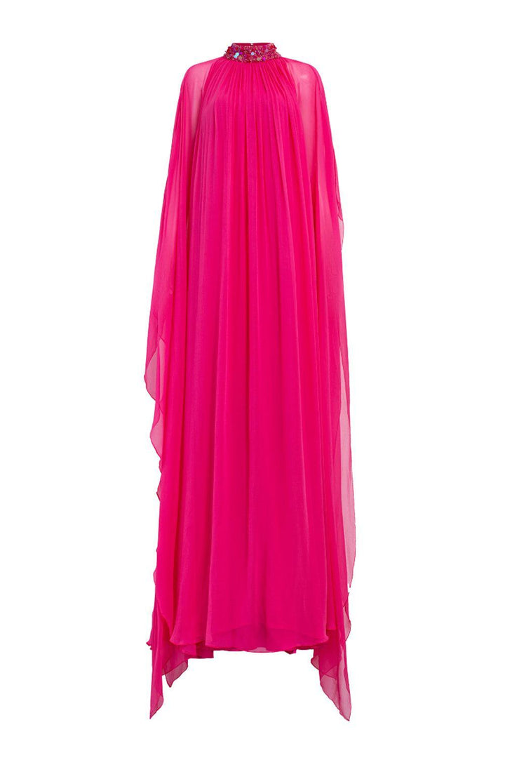 Gabrielle Tent High Neck Chiffon Floor Length Dress - MEAN BLVD