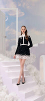 Galaxy A-line Long Sleeved Taffeta Mini Dress - MEAN BLVD