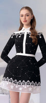 Galaxy A-line Long Sleeved Taffeta Mini Dress - MEAN BLVD
