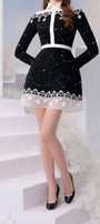 Galaxy A-line Long Sleeved Taffeta Mini Dress - MEAN BLVD