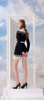 Galaxy A-line Long Sleeved Taffeta Mini Dress - MEAN BLVD