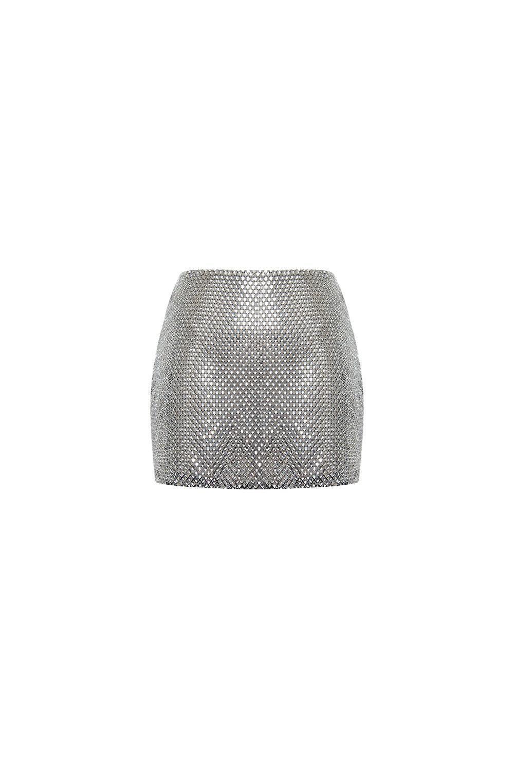 Galila A-line Stone Mesh Mini Skirt - MEAN BLVD