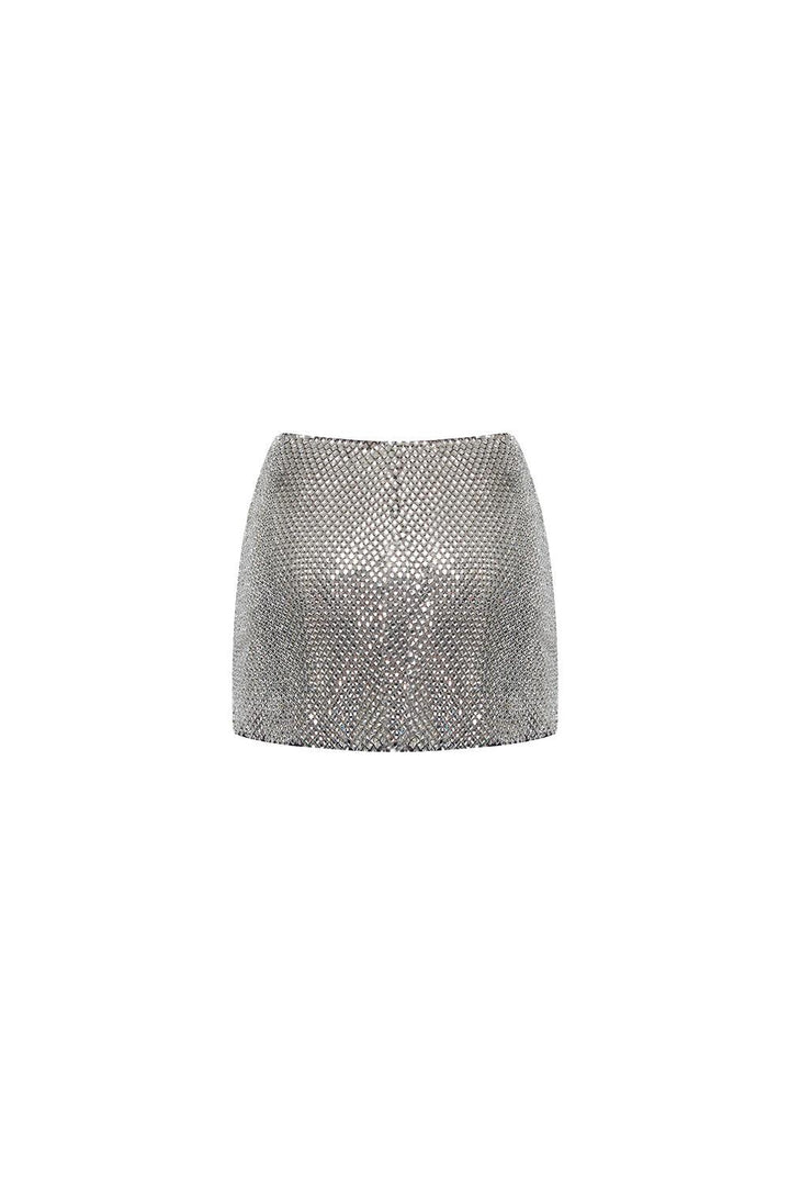 Galila A-line Stone Mesh Mini Skirt - MEAN BLVD