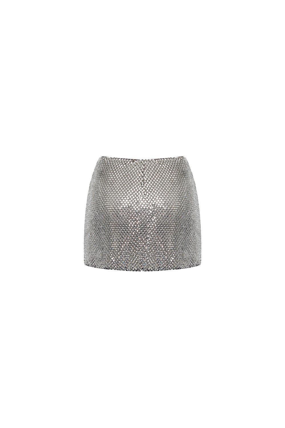 Galila A-line Stone Mesh Mini Skirt - MEAN BLVD